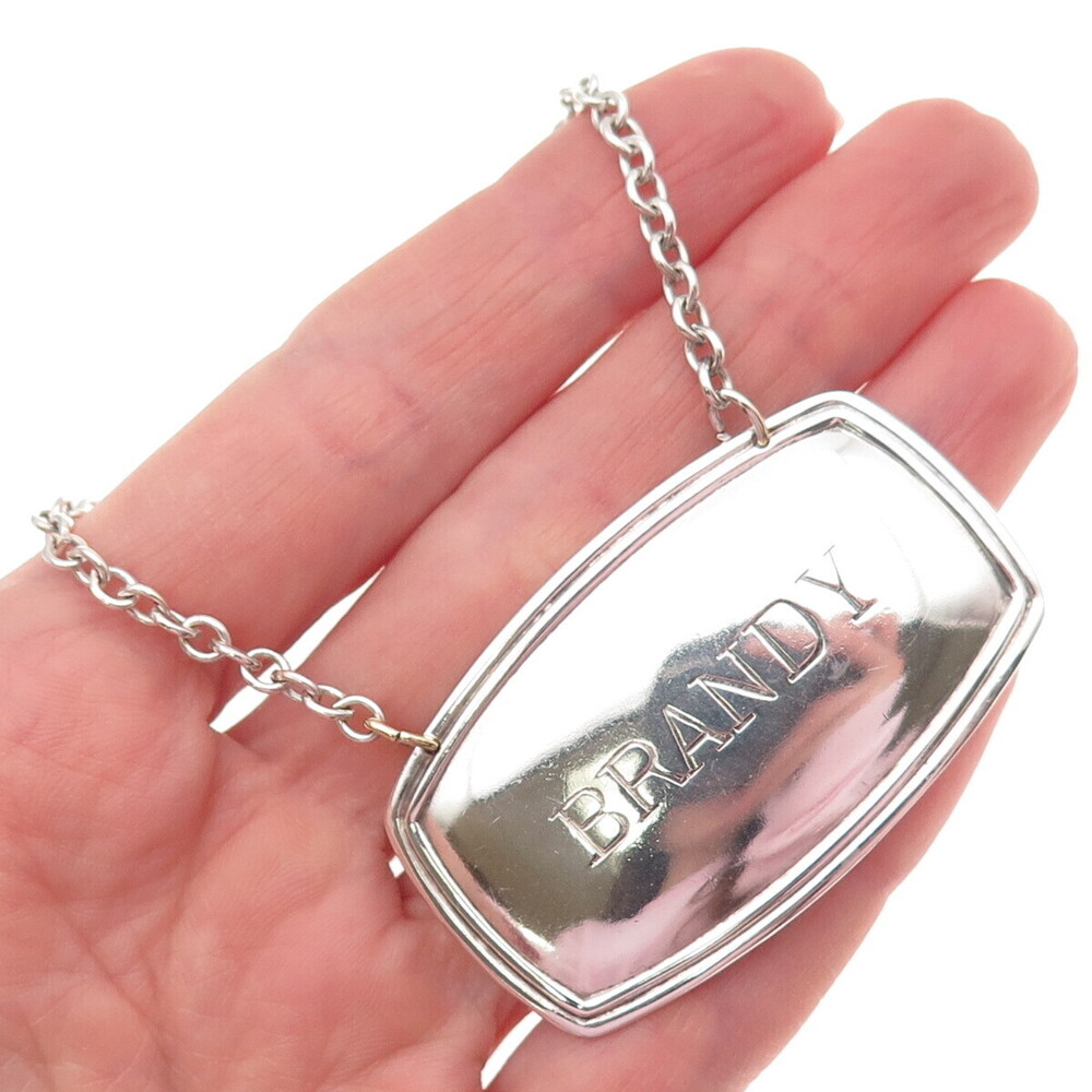 EPNS 925 Sterling Silver Vintage England Brandy Bottle Tag